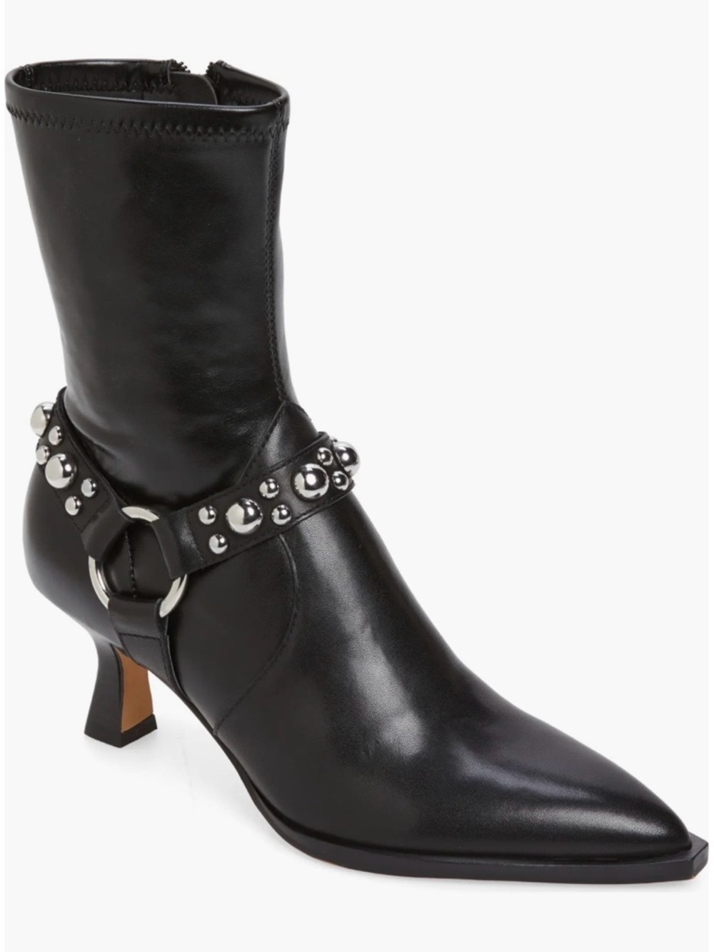 Dolce Vita Azalea Stud Black Leather Ankle Boots